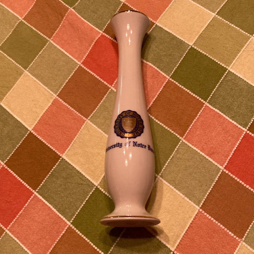 Vintage university of Notre Dame bud vase